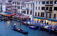 An evening gondola ride in Venice, Italy.