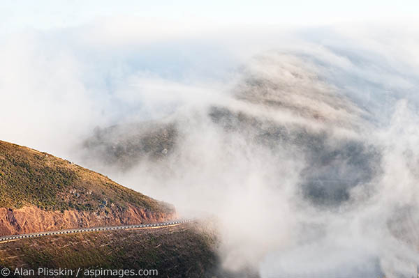 At certain times of the year, the fog can get quite thick in the Marin Headlands as it rolls in through the Golden Gate.