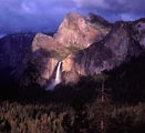 While photographing the Yosemite Valley, the sun broke through and illuminated Bridalveil Falls for a  matter of seconds before it disappeared.